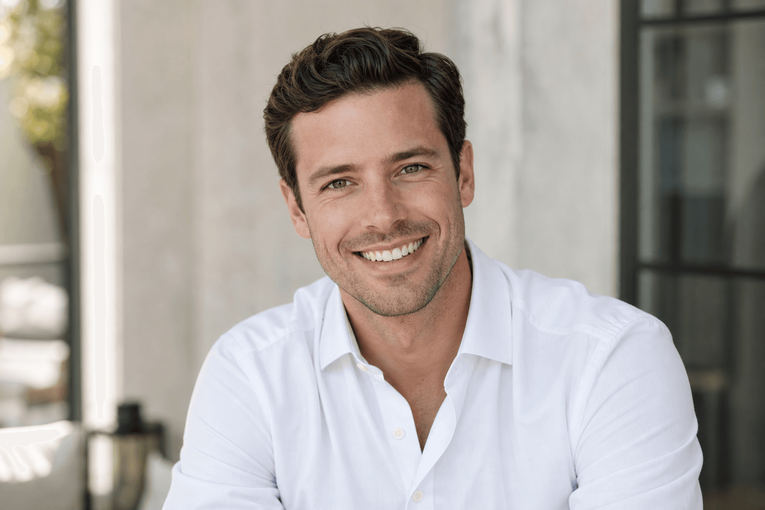 Professional man smiling with a confident, bright smile